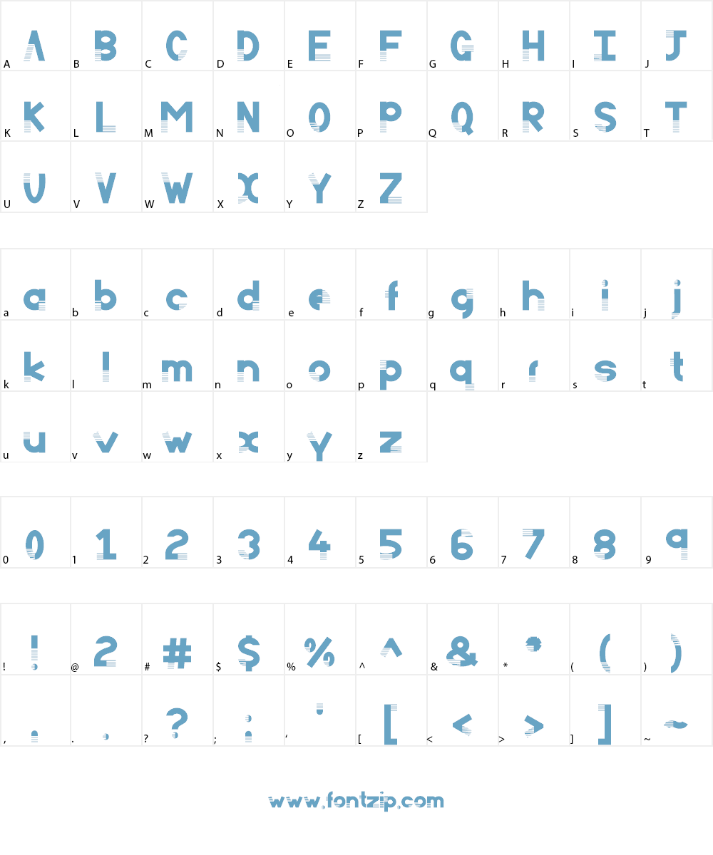 Sliding Scissors 101 Font Character